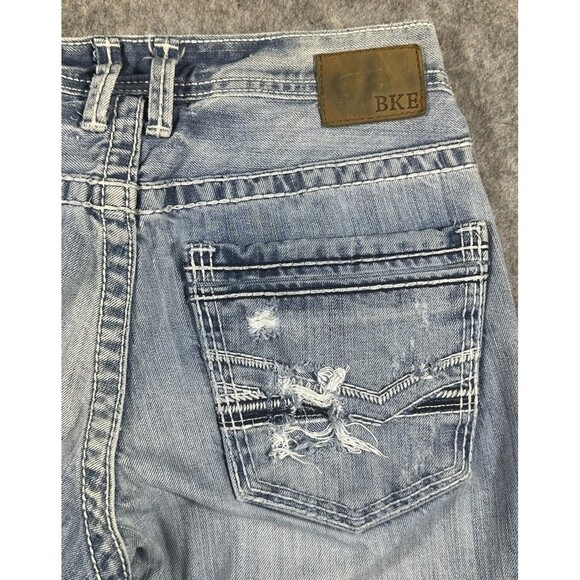 BKE Buckle Jake Jeans Men’s 31x32 Regular Fit Blue Straight Distressed READ - Picture 6 of 12